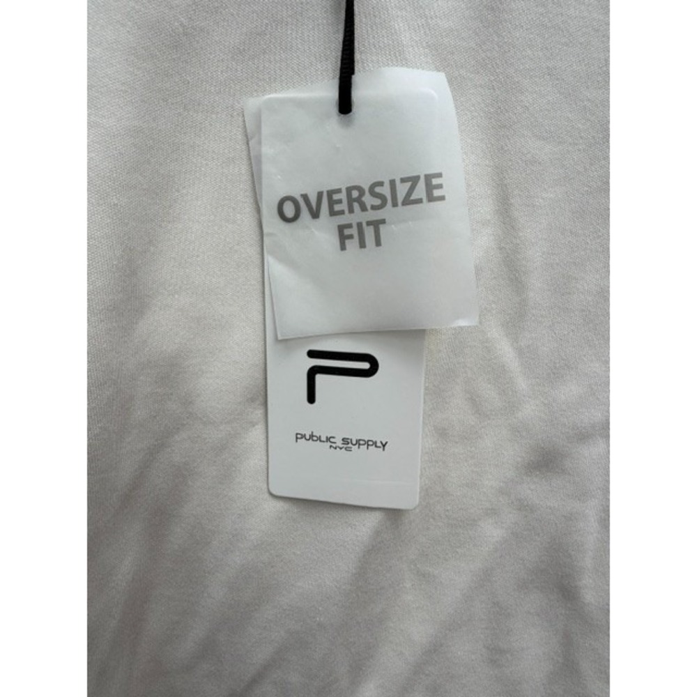 Public Supply NYC Mens Large Oversized TShirt Buttercream Cream Short Sleeve Tee - Picture 4 of 10